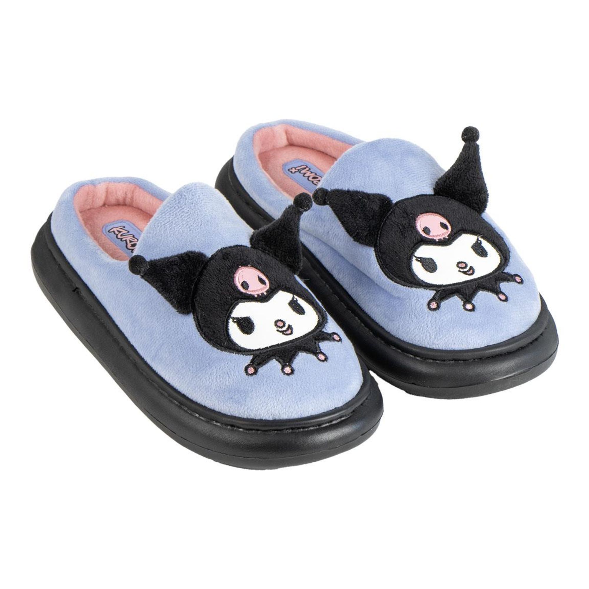 Zapatillas de Estar por Casa Kuromi para Niños y Niñas, Pantuflas Suaves y Cómodas con Diseño Oficial, Estilo Divertido en Color Lila y Negro, con Suela Antideslizante, Ideal para Invierno y Uso Diario en el Hogar