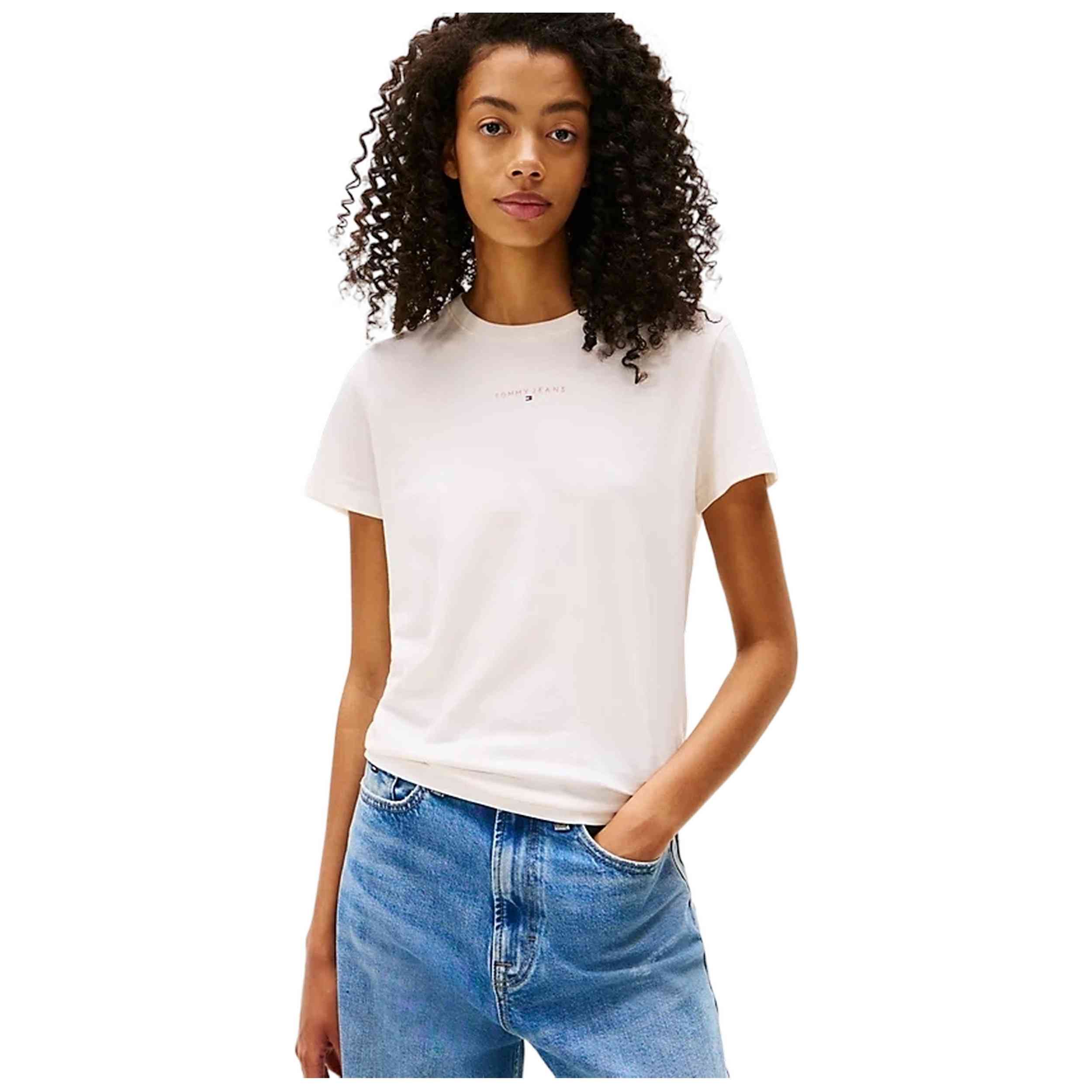 Camiseta De Manga Corta Tommy Hilfiger para Mujer en color Beige