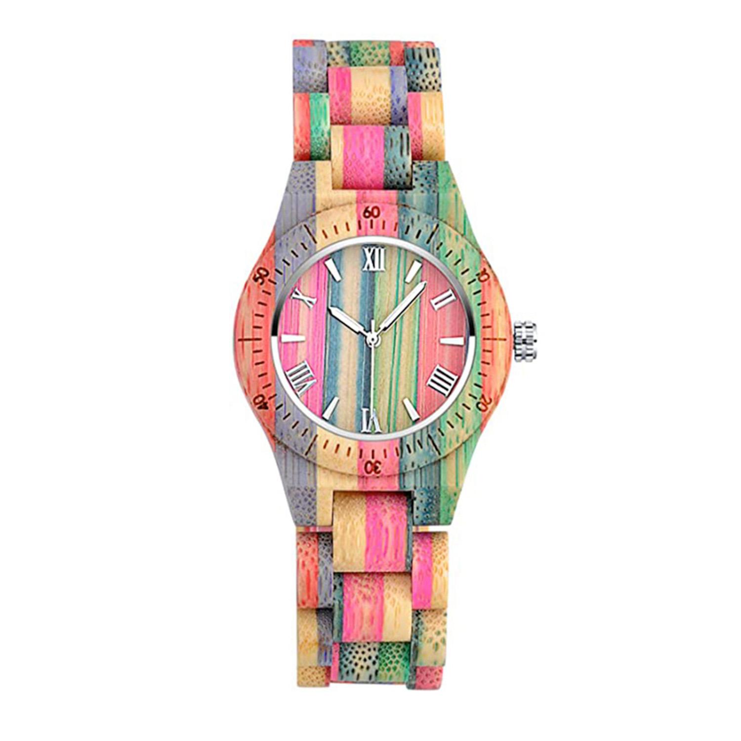 Relojes de madera para mujer, reloj de pulsera de madera, clásico, analógico, movimiento de cuarzo, pulsera clásica