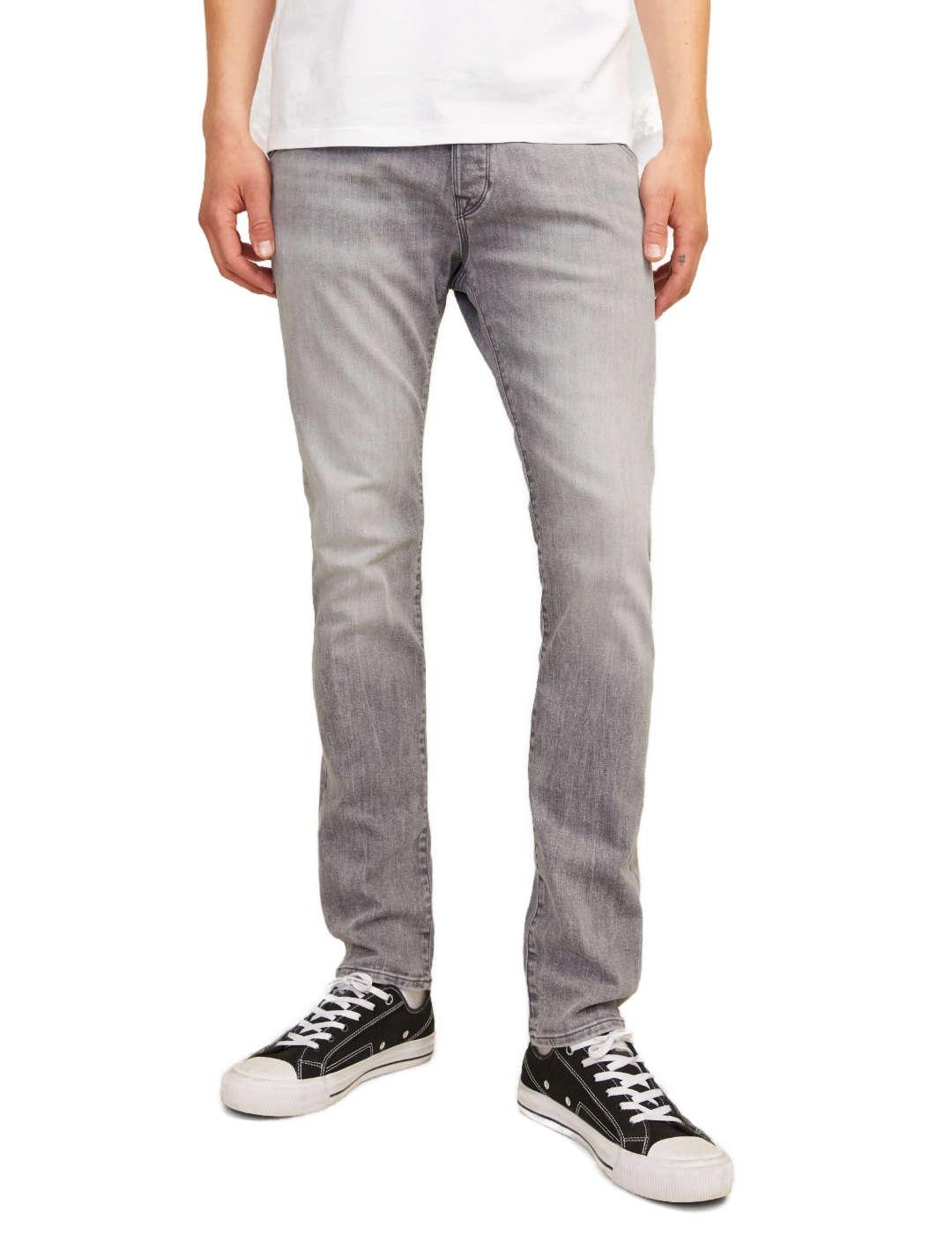 Vaquero Jack&Jones Glenn gris desgastado slim para hombre