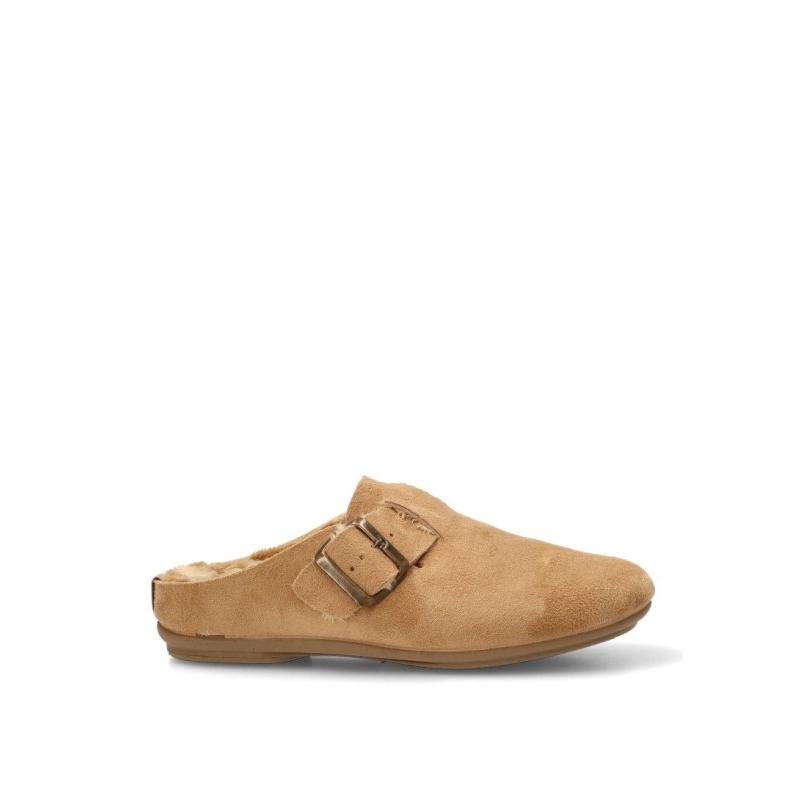 Zapatillas Casa Casa Punta Cerrada Vulca-bicha - Mujer - Suela Plana - Modelo 392 - Color Camel