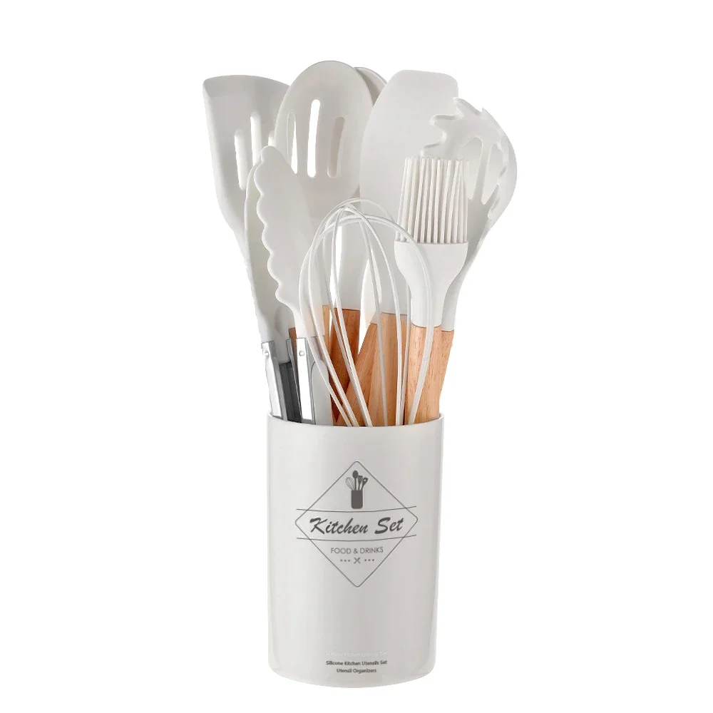 OmHom Set De Utensilios De Cocina Ecológicos De Silicona 12PCS Incluye Tampones Y Cuchara Medidora Herramientas De Cocina Prácticas