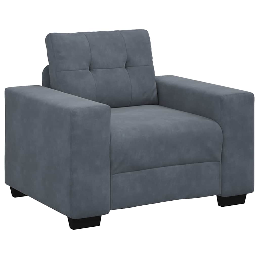 vidaXL Sillón de terciopelo gris oscuro 100x78x80 cm