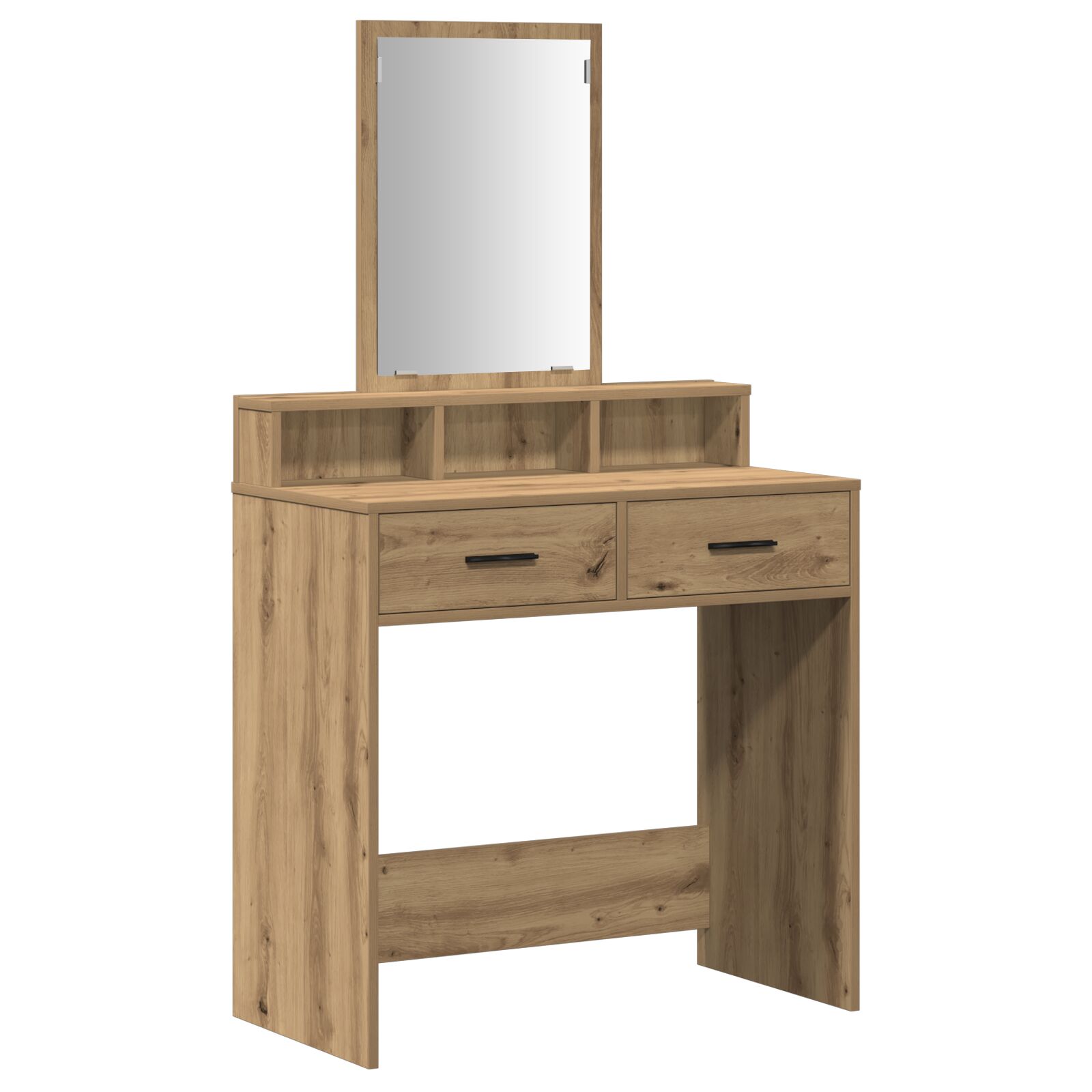 Mesa de maquillaje vidaXL con cajones de roble Artisan 79x41x140 cm