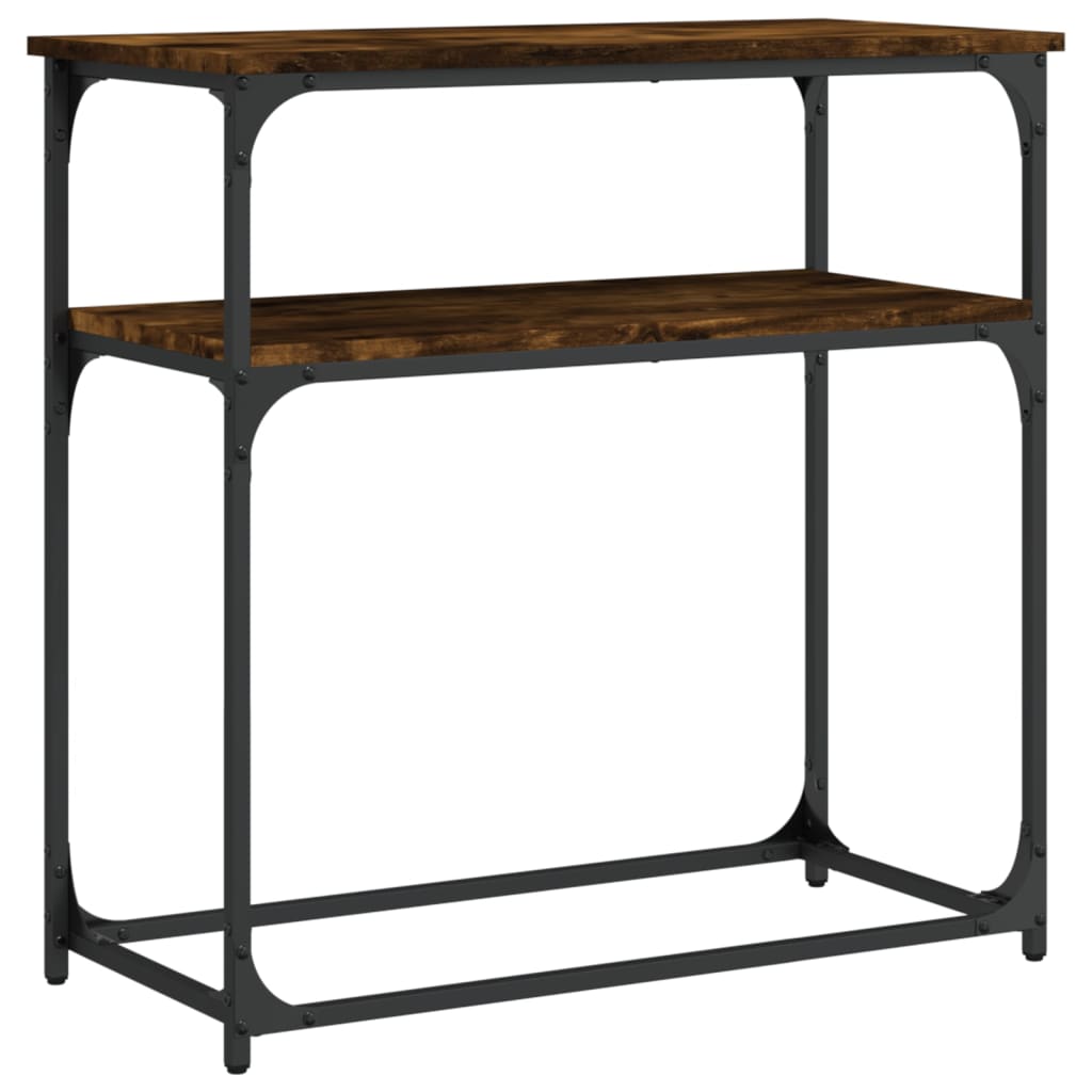 vidaXL Mesa consola madera de ingeniería roble ahumado 75x35,5x75 cm