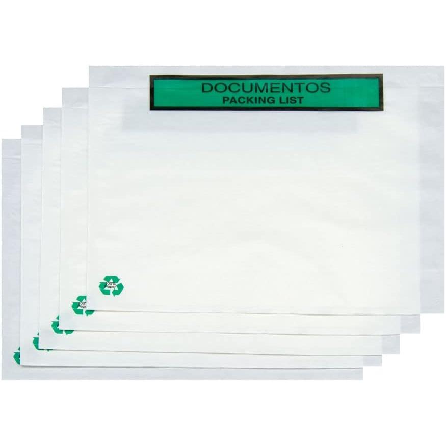 Bolsas Portadocumentos de Papel Transparente para Enviar Paquetes con Autocierre Adhesivo Fácil y Resistente. Bolsas para Embalaje de Correo y Envíos Seguros