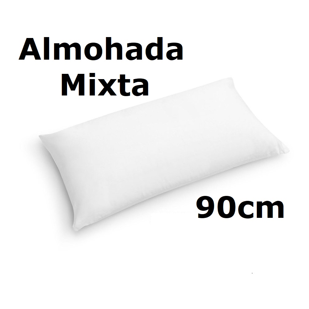 Almohada de 90cm mixta fibra, medidas (90 x 40 cm),color blanco,Dosantex,fespu