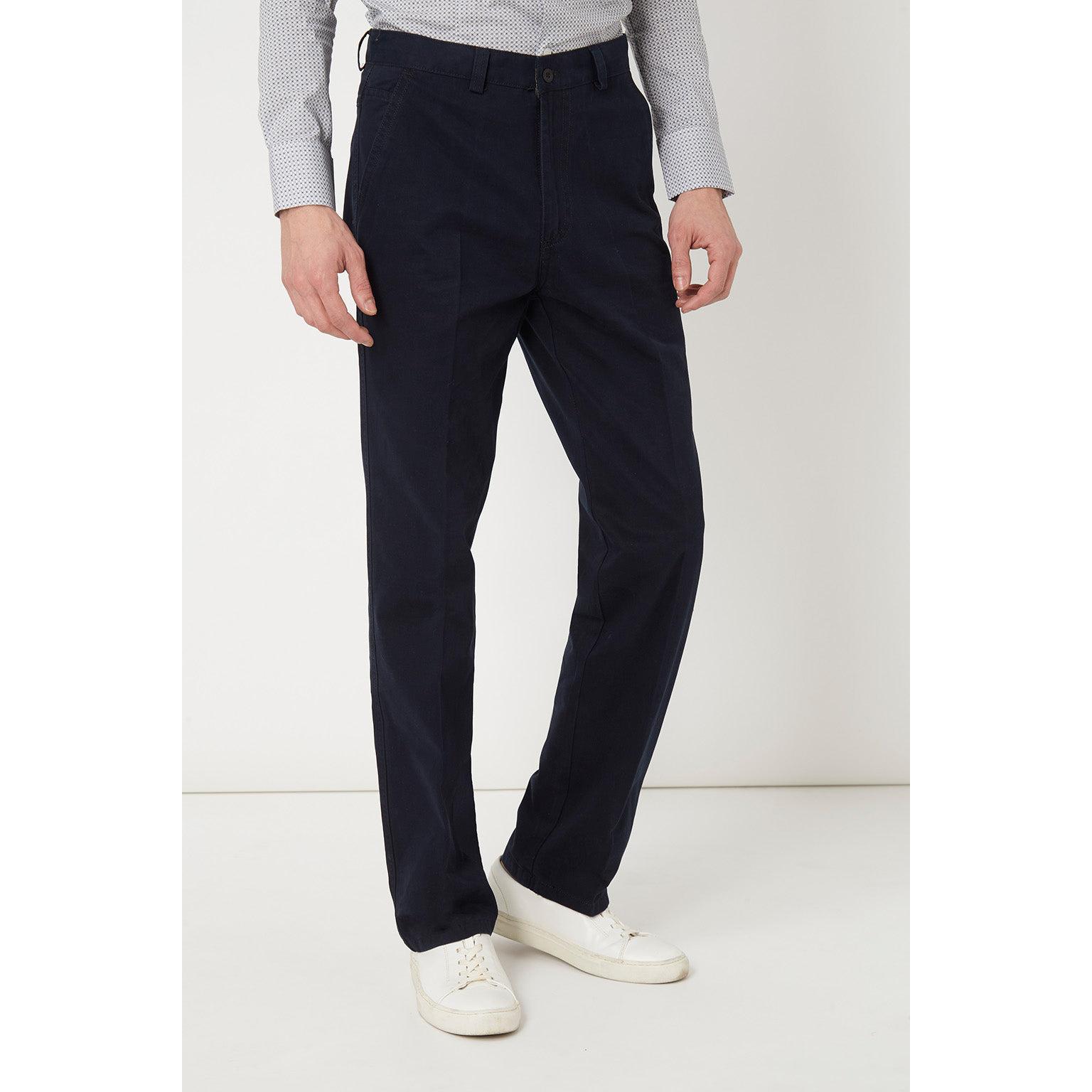 Pantalón chino hombre clásico, casual, modelo War Wolf 812, algodón resistente, cuatro bolsillos, cierre cremallera, trabillas, estilo versátil, elegante, color azul marino, talla 36 ✅Entrega 24/48h