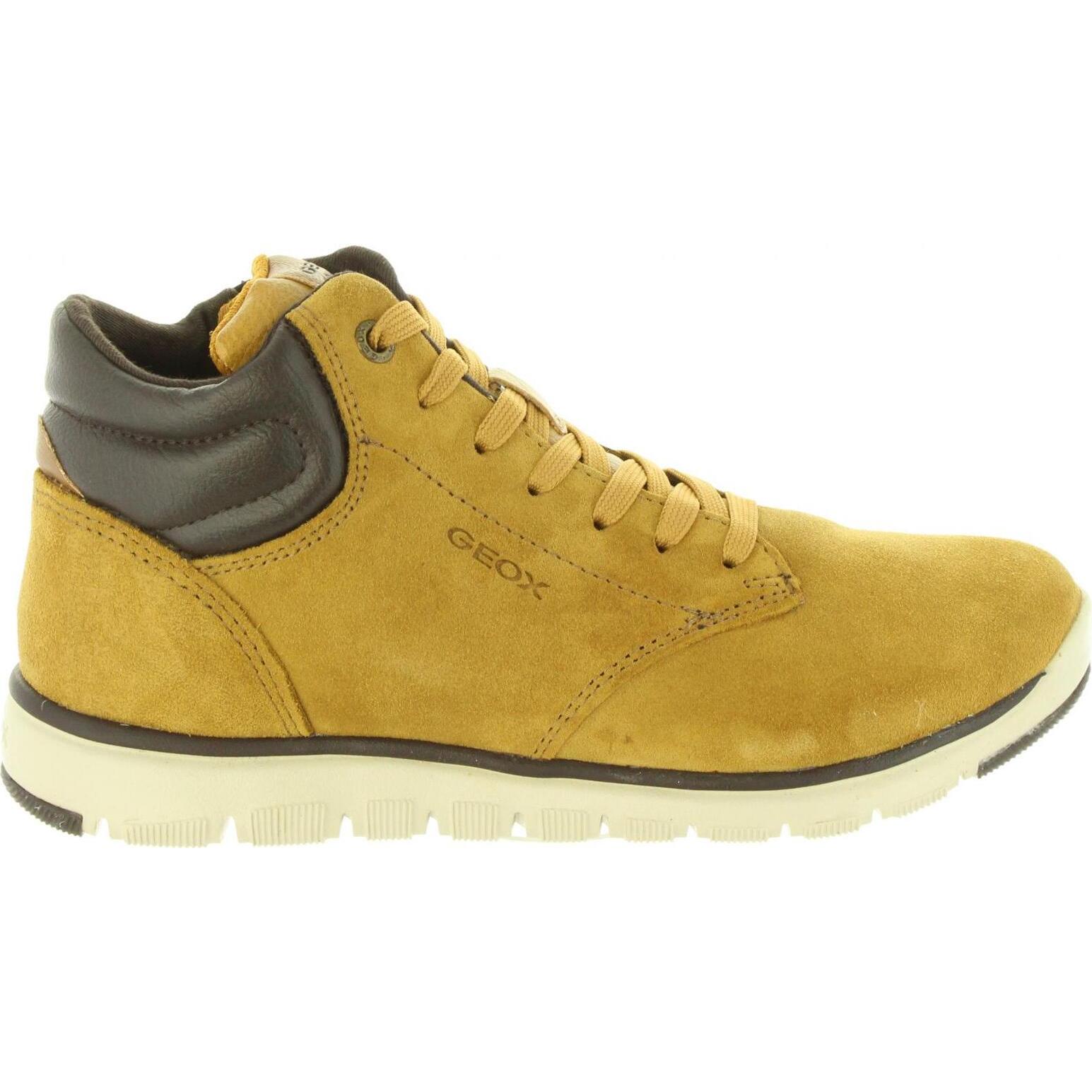 Geox J843NA 022BC J XUNDAY C2286 DK YELLOW boots for kids, non-slip autumn/winter footwear with flexible design and padded insole for comfort, perfect for active boys and girls needing safety and style.