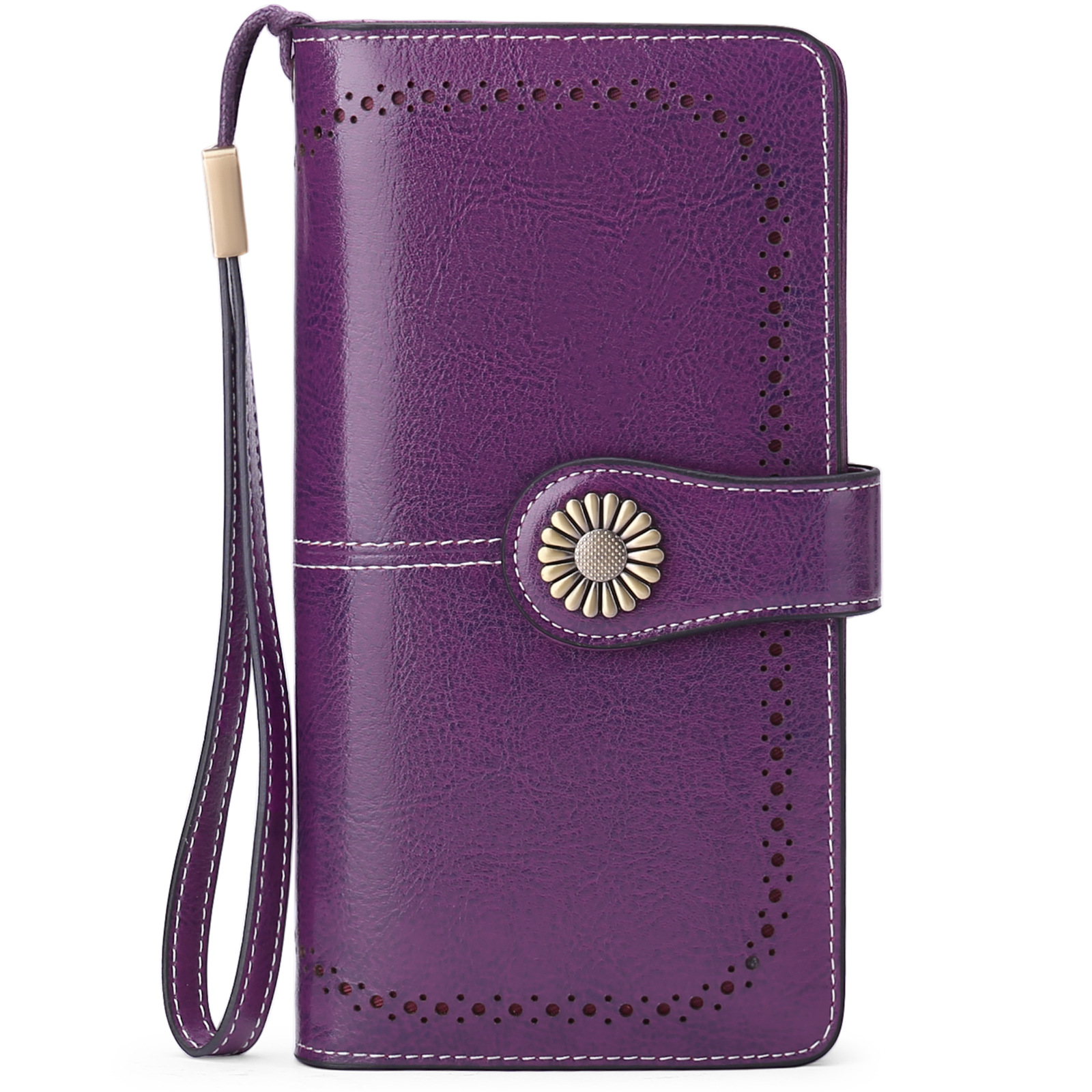 Billeteras de cuero para mujer, tarjetero de crédito con bloqueo RFID, pulsera de gran capacidad | with RFID Blocking, Large Capacity, Wristlet, with RFID Blocking, Large Capacity, Wristlet