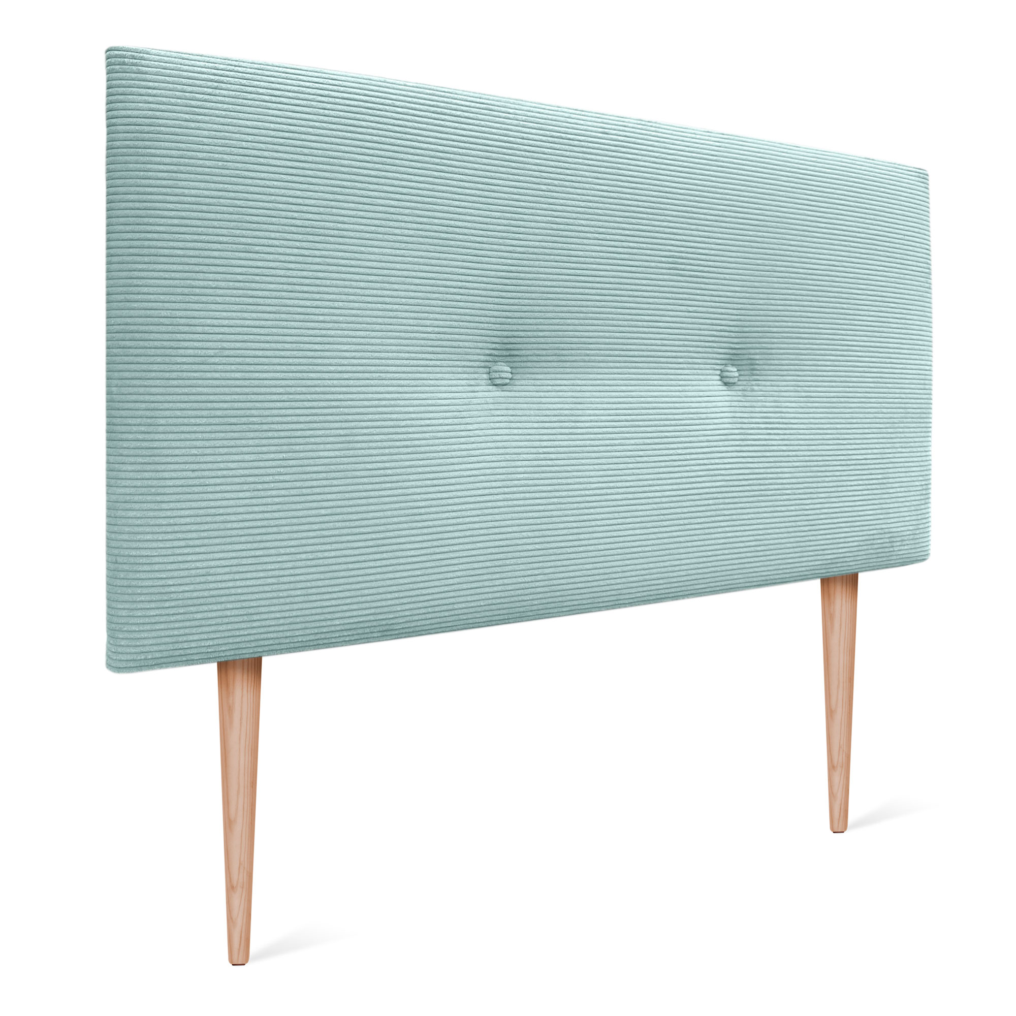 DHOME Cabecero de Pana Liso con Botones y Patas Alta Gama Moderno 8cm Grosor
