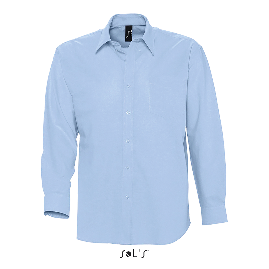 Camisa Oxford de Manga Larga para Hombre - Corte Recto, Cuello Button-Down, Ideal para Oficina y Estilo Smart-Casual