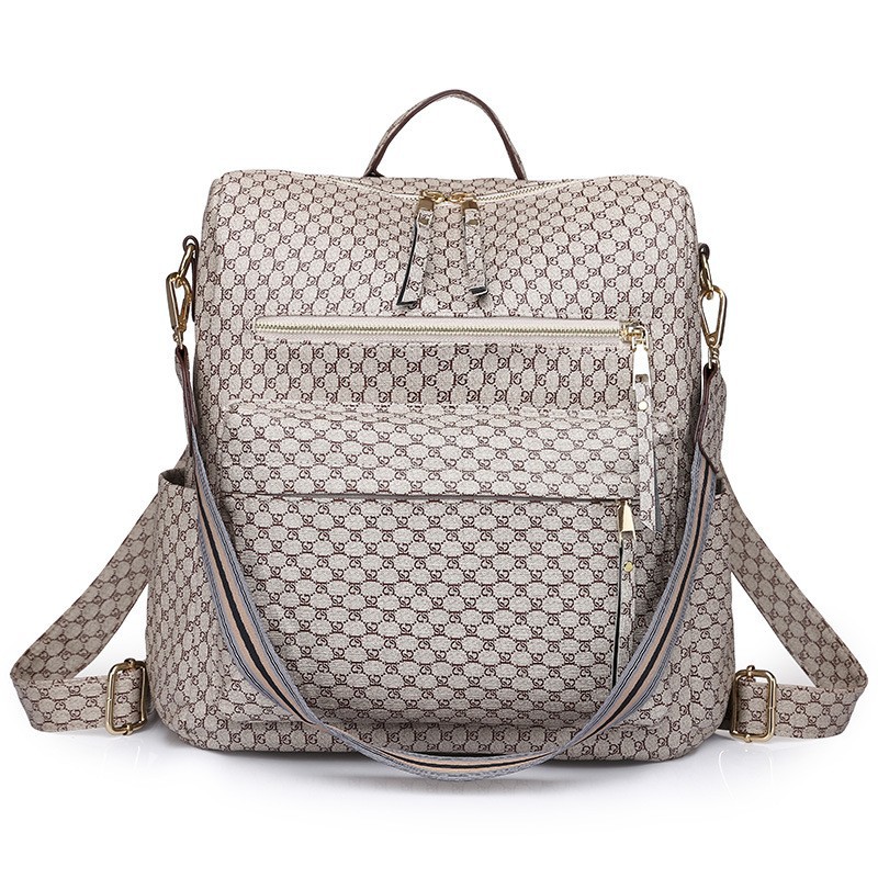 Mochila de moda para mujer, bolso de hombro multifuncional de cuero para mujer, bolso de viaje, bolso de mano