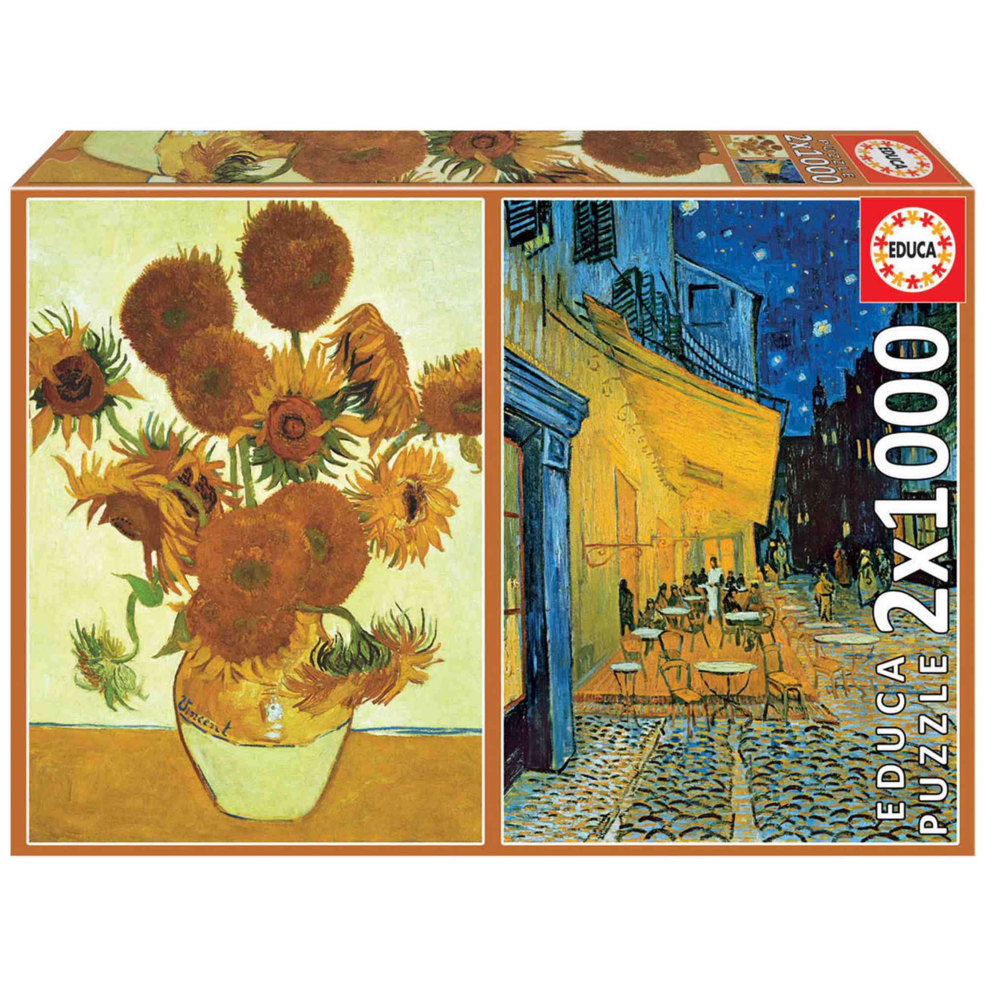 EDUCA – Puzzle 2X1000 Piezas Vincent Van Gogh Sunflowers And Coffee Terrace At Night Educa.
