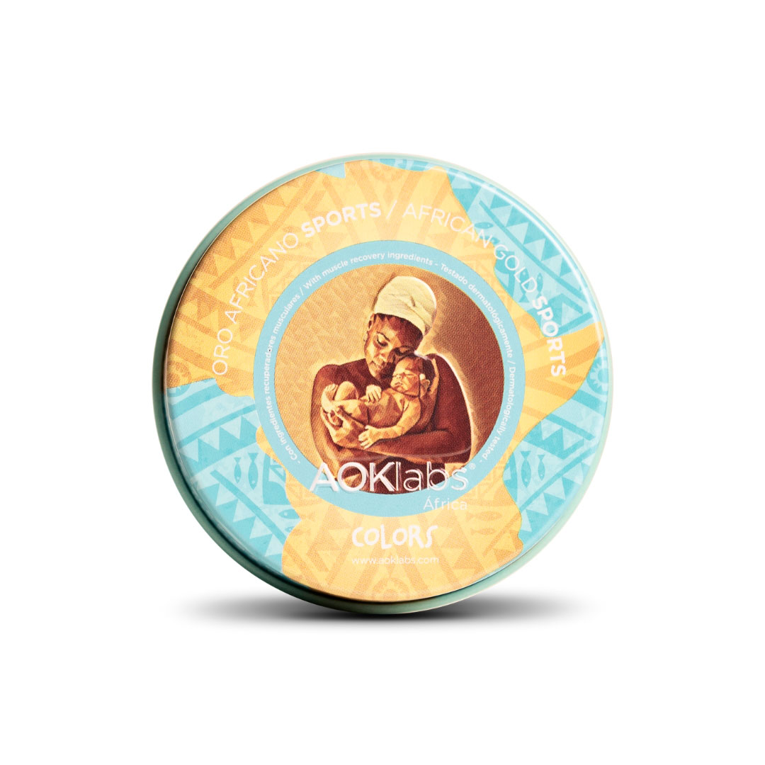 AOKlabs - Oro  Africano Sport, Manteca de Karite sin refinar -  Efecto frío para uso tanto en masajes predeportivos como para post-entrenamiento  I 50ml.
