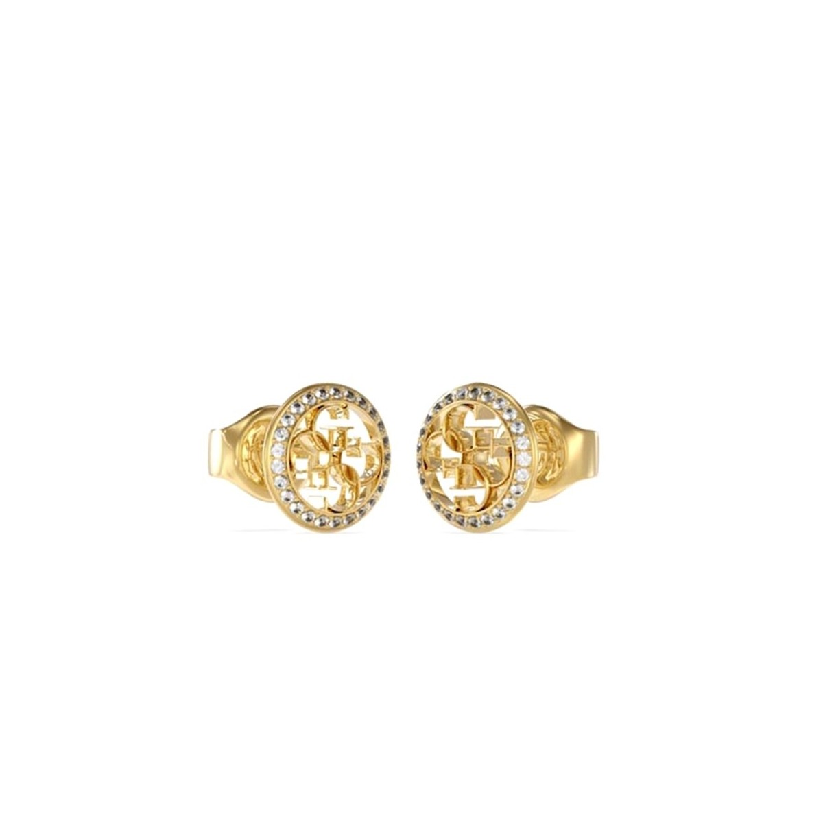 Pendientes Guess mujer LIFE IN 4G JUBE02136JWYGT-U acero inoxidable dorado logo 4G centro caladas