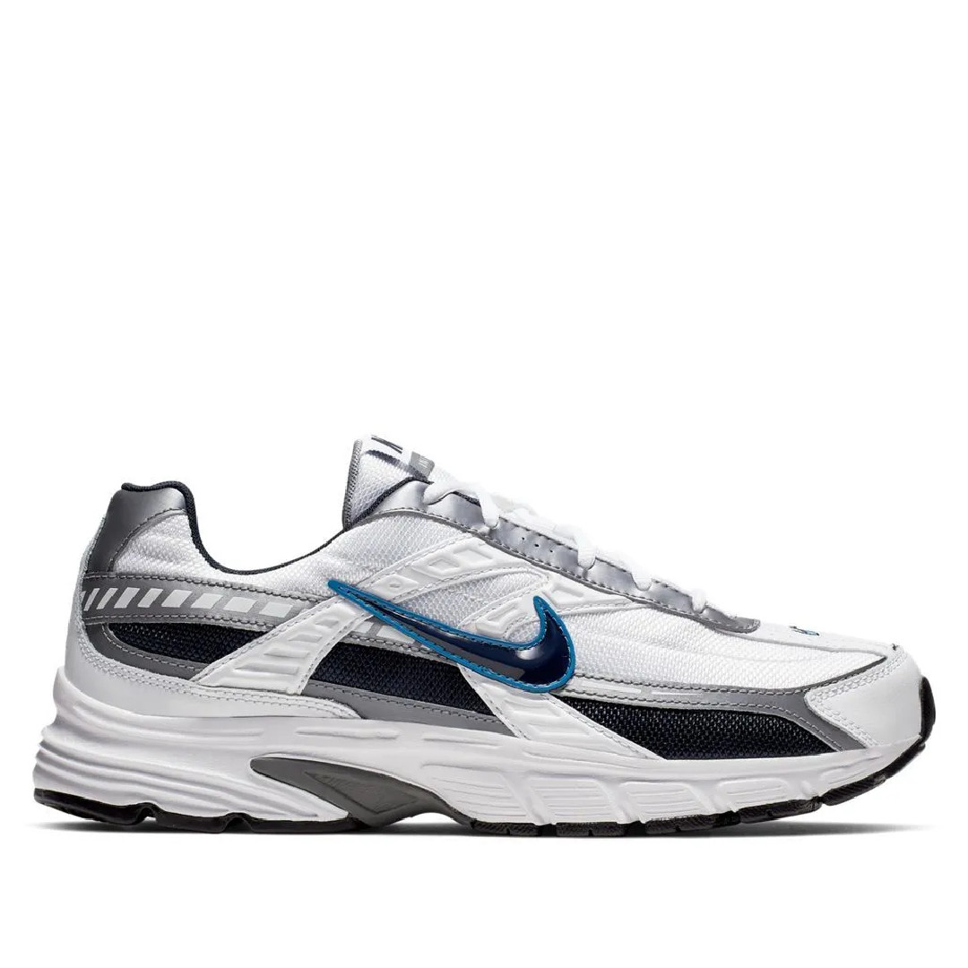 Zapatillas deportivas Nike Initiator de hombre blancas y plateadas con detalles azules