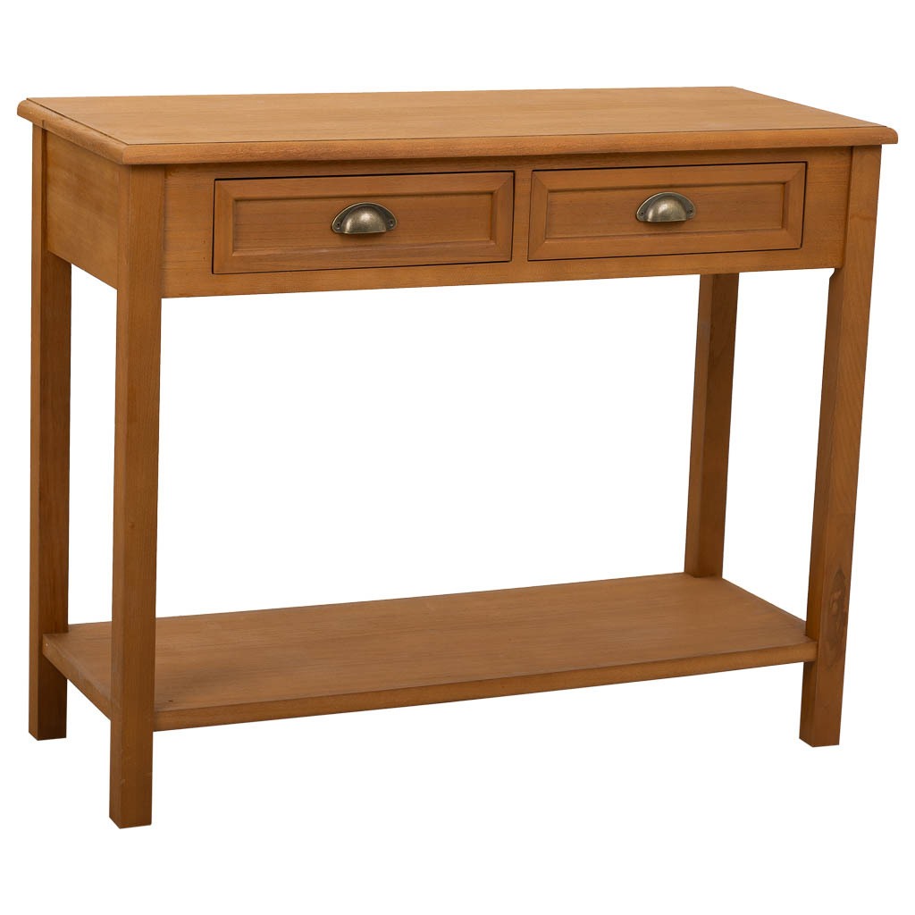 Wonderlust Deco - Recibidor de madera con 2 cajones y 1 balda marron 100x40x78 Marrón 100x40x78h cm