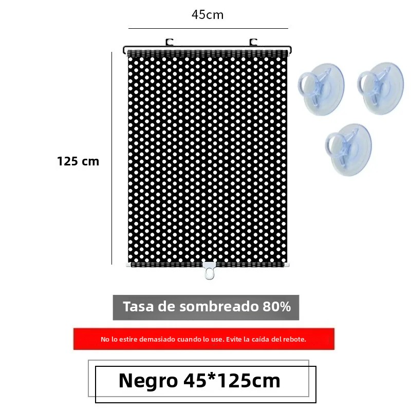 Cortinas De Rollo Universal Con Ventosas Para Ventanas Negro/Cobre Cubierta De Sol Para Coche Dormitorio Cocina Oficina Cortinas De Blackout Sin Clavos