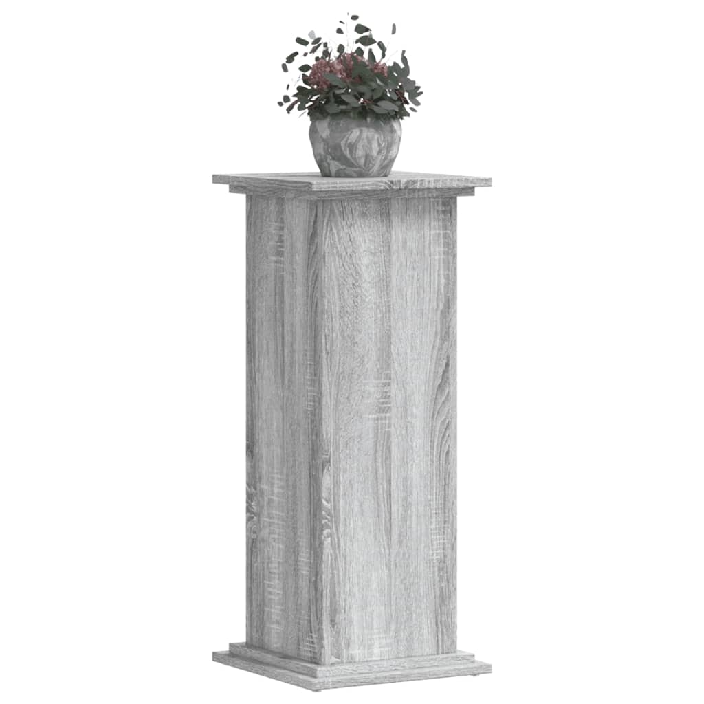 vidaXL Soportes de planta madera ingeniería roble artisian 33x33x80 cm Color Roble, Madera antigua, Gris hormigón y mas