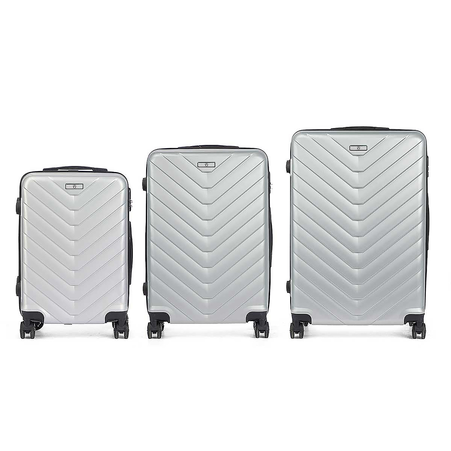DAM Set de 3 maletas trolley de ABS, ligeras y resistentes. Diseño escamas. 49x76x30 Cm.