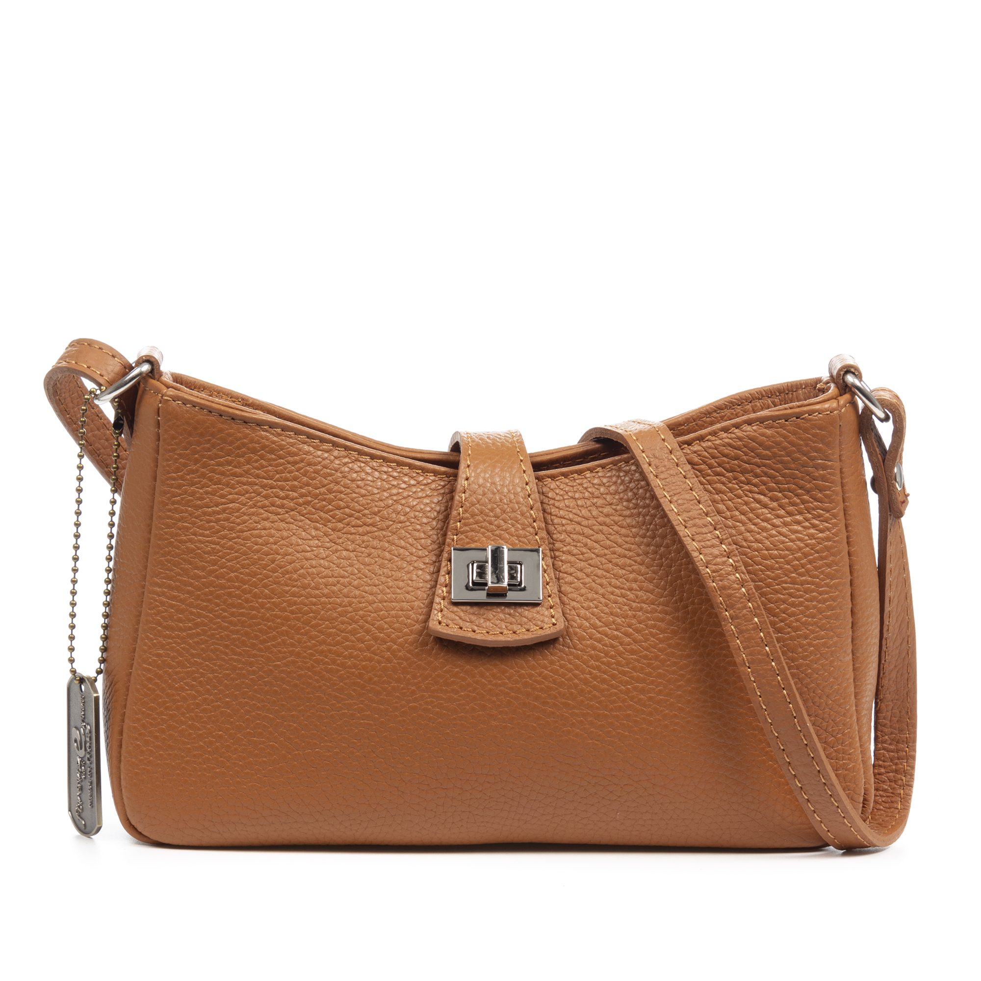 FIRENZE ARTEGIANI Arsoli bolso bandolera mujer. Piel auténtica Gamuza lacada brillante. Fabricado en Italia 24x6x13 Cm.