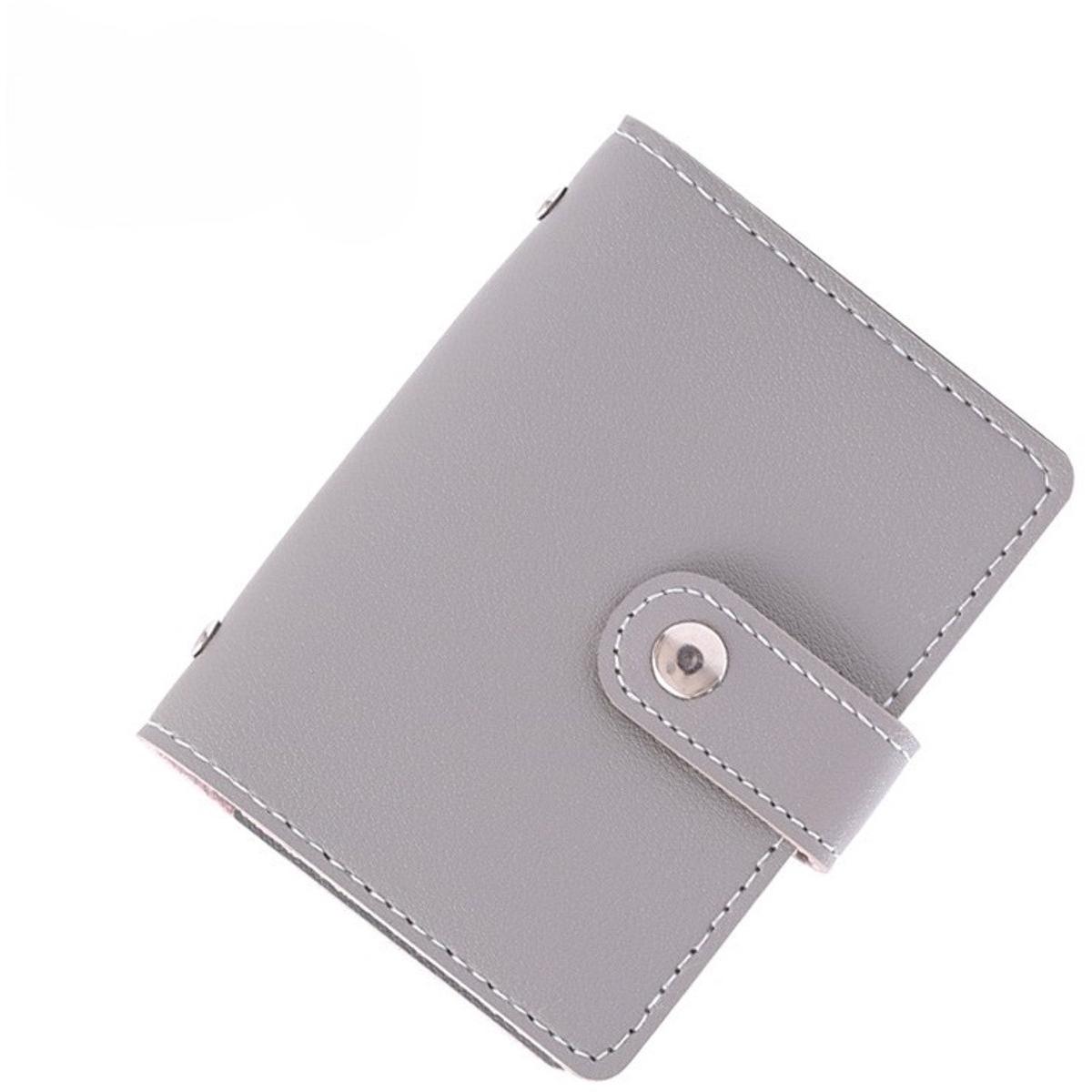 Set van 2 PU lederen kaarthouders, RFID-kaarthouder voor heren, creditcardhouder, creditcardhouder - 26 slots,grijs