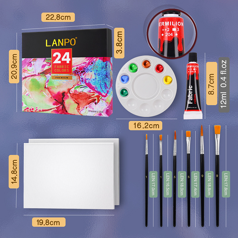 Pintura acrílica en set de 12, 24 o 36 colores (12ml) – Kit para pintura manual, DIY, resistente al agua – Presentación en caja