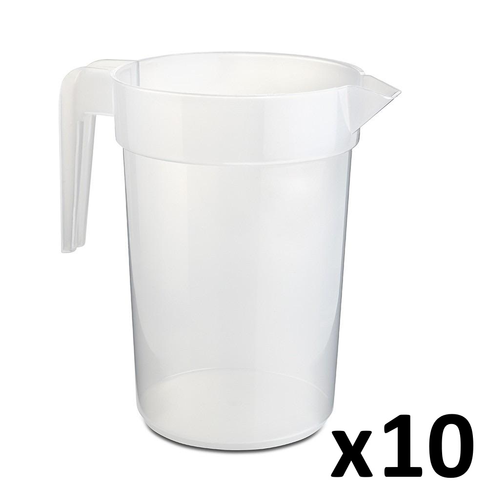 Jarras de Plástico 1L Transparente, Resistente y Reutilizable - Para todo tipo de Celebraciones y Eventos (Cócteles, Cumpleaños, Fiestas, Picnics, Barbacoas, etc.)  Limonada, Sangría, Cerveza, Rebujito, Tinto de Verano, Refrescos