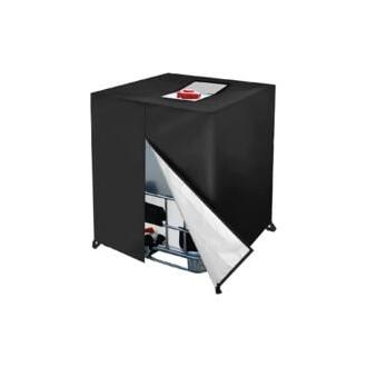 CA Funda para tanque IBC Sollbry de 1000 L, 210 D, anti-UV, con cremallera, 120 x 100 x 116 cm (negra)
