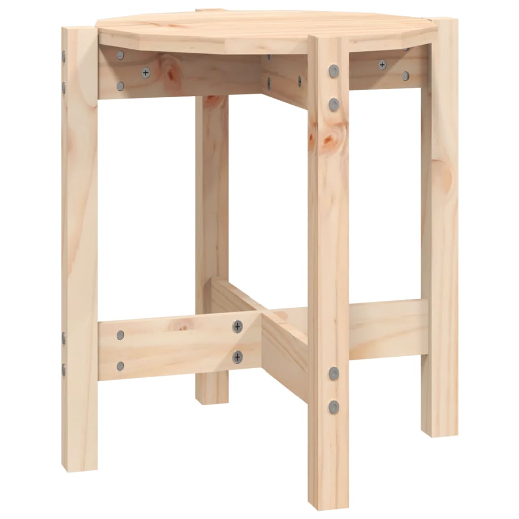 Vidaxl Mesa de Centro de Madera Maciza de Pino Ø42,5x45 Cm Natural