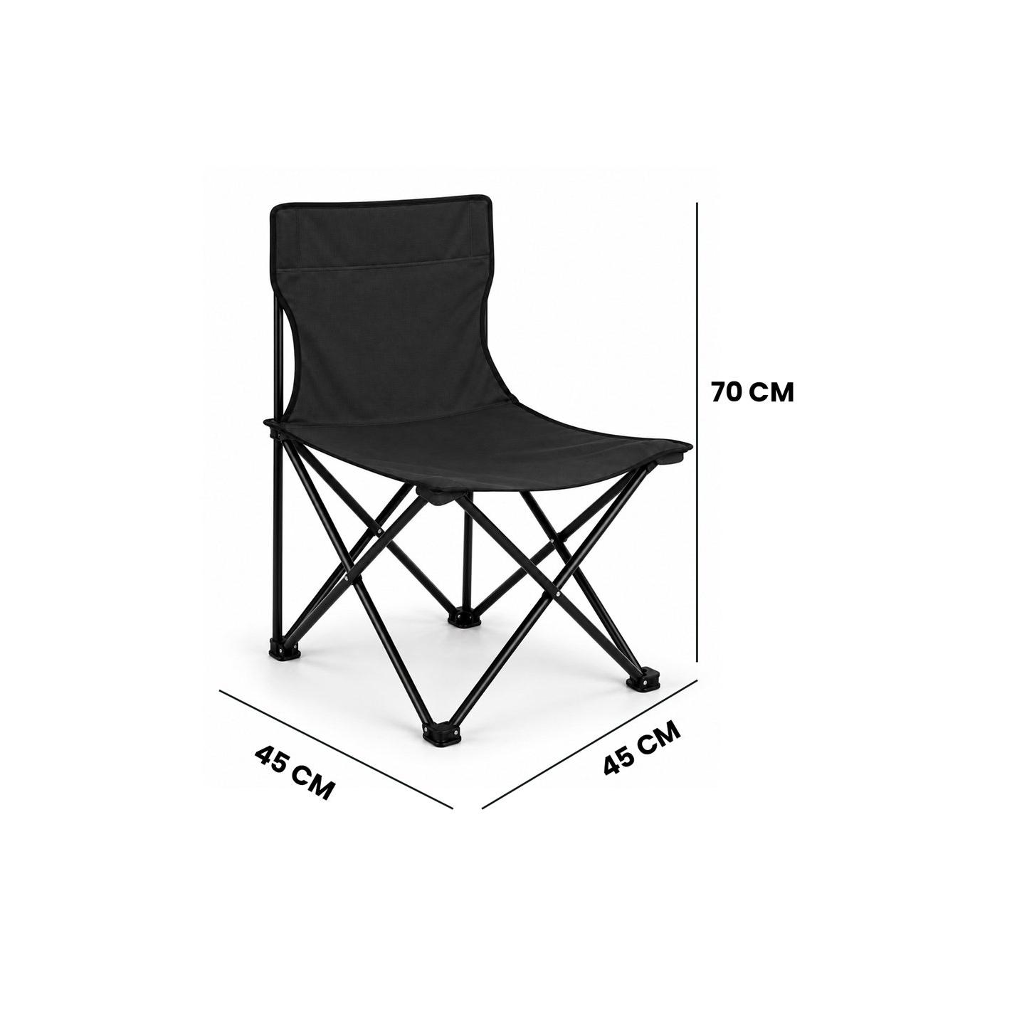 Silla Plegable Camping Ligera Sin Reposabrazo | Estructura de Acero y Poliéster | Exterior y Terraza