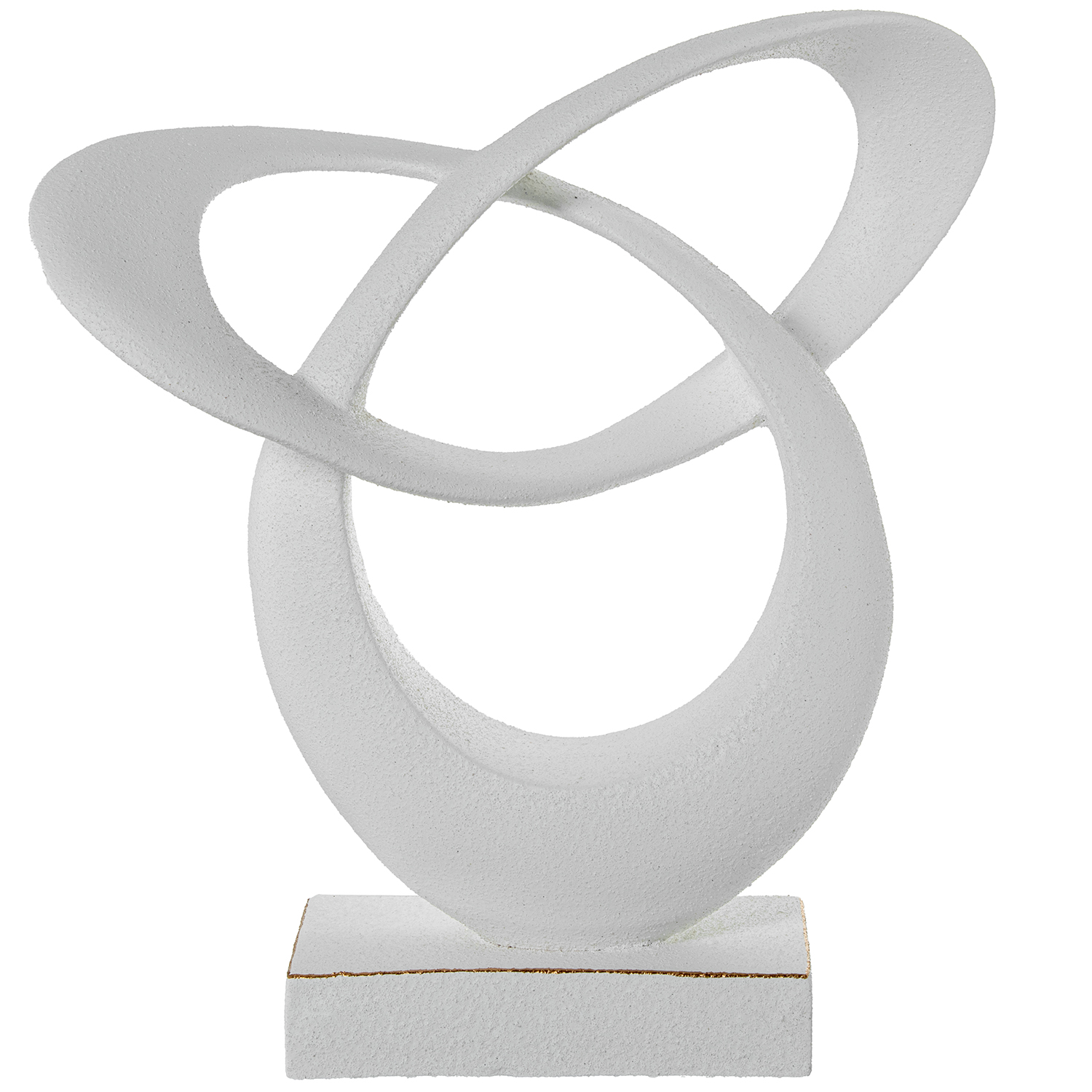 Figura abstracta cerámica 46 cm blanco, oro acabado arena, medidas 42x20x46 cm Fijalo
