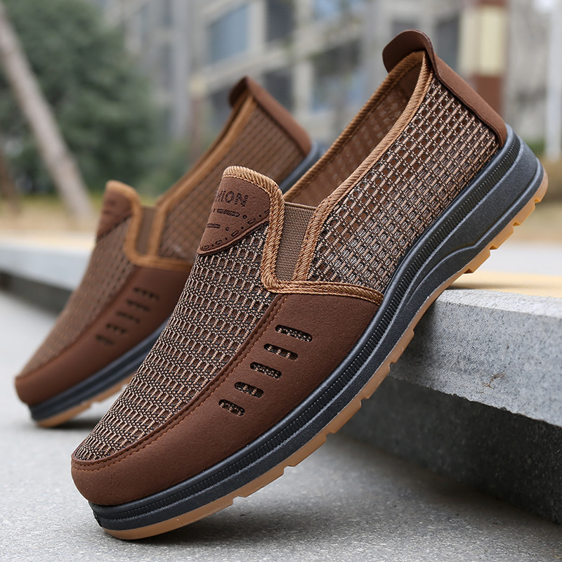 TK Zapatos de hombre de gran tamaño, zapatos de verano para hombre, zapatos de tela antiguos de Beijing, zapatos casuales transpirables para papá, zapatos para ancianos, zapatos de malla
