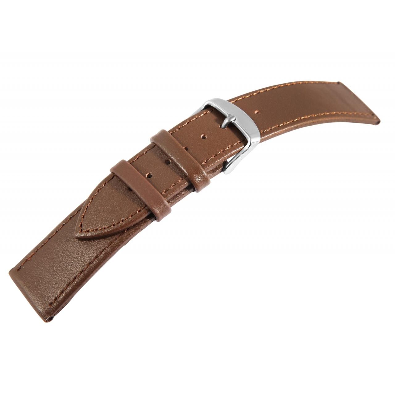 Bracelete para Reloj em Pele Genuína Castanho 26 mm