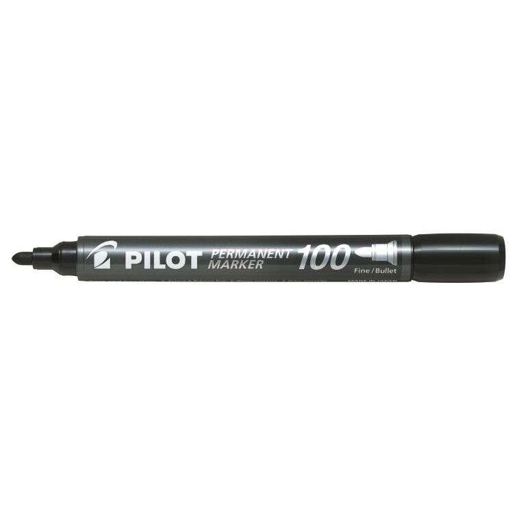 Pilot rotulador permanente 100 - punta fina de bala 4,5mm - trazo 1mm - color negro