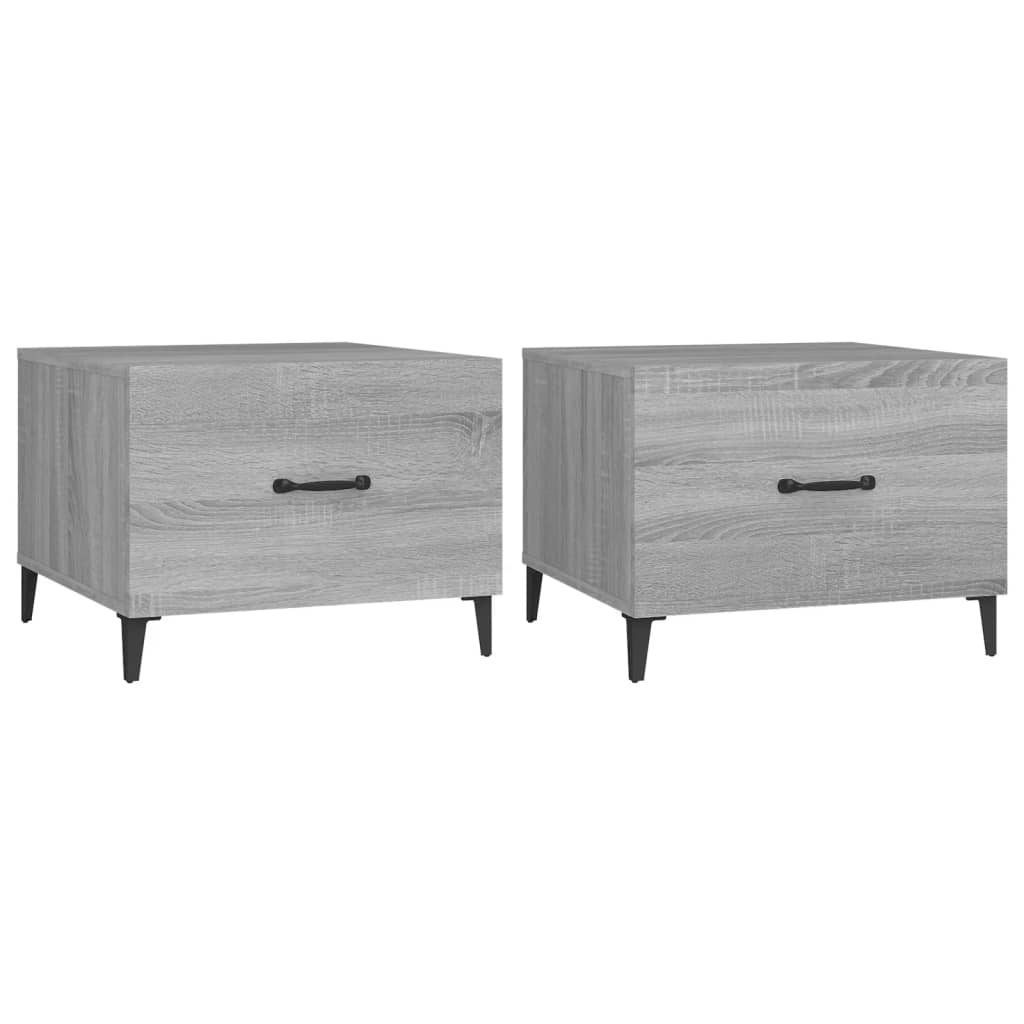 Vidaxl Mesas de Centro con Patas Metal 2 Uds 50x50x40 Cm Blanco