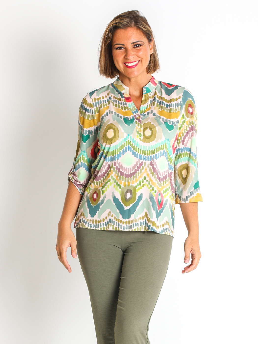 3671240  BLUSA MAO PUNTO ESTAMPADO PES. RECICLADO