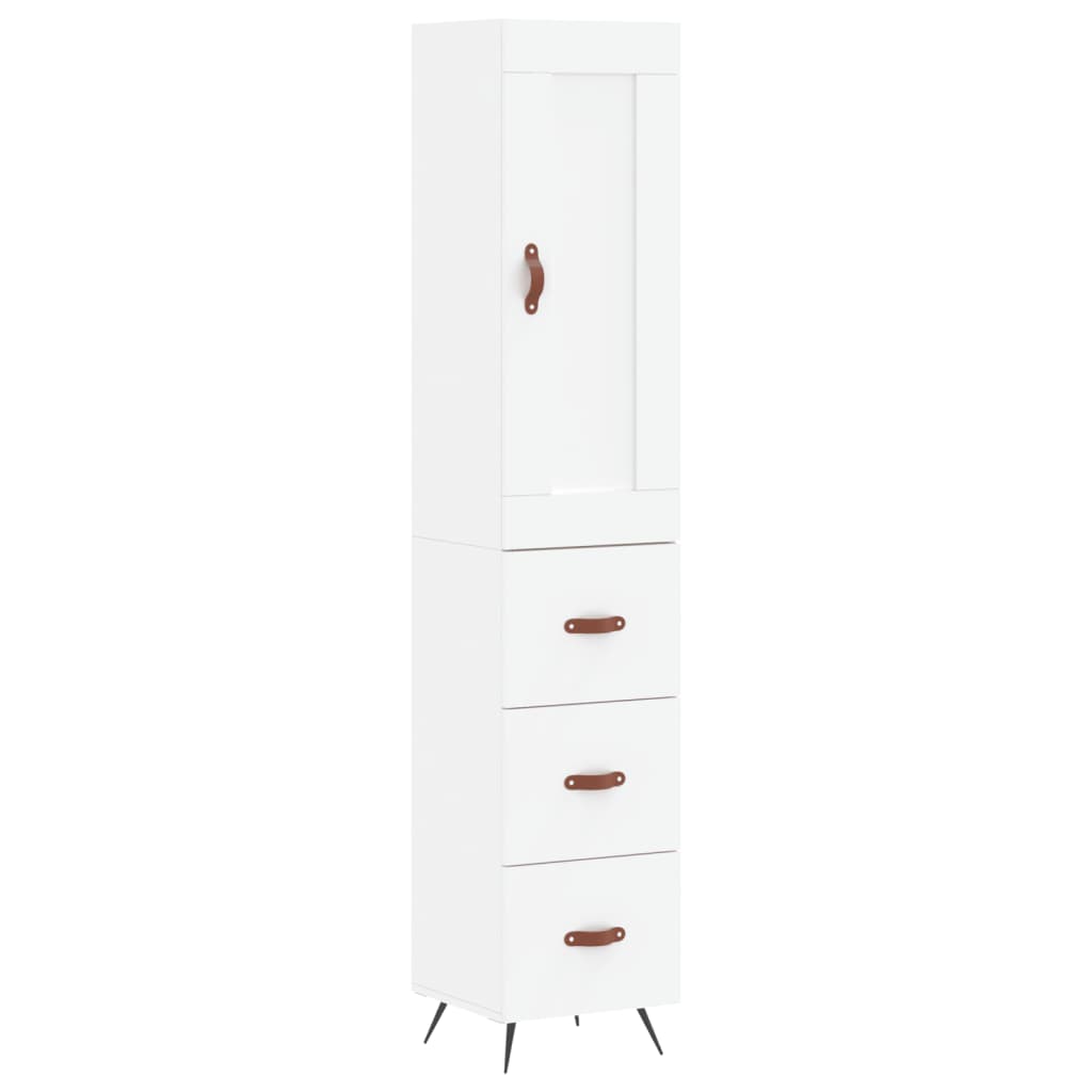 Vidaxl Aparador Alto Madera Contrachapada 34,5x34x180 Cm 3 Cajones - Mueble de Almacenaje de Salón