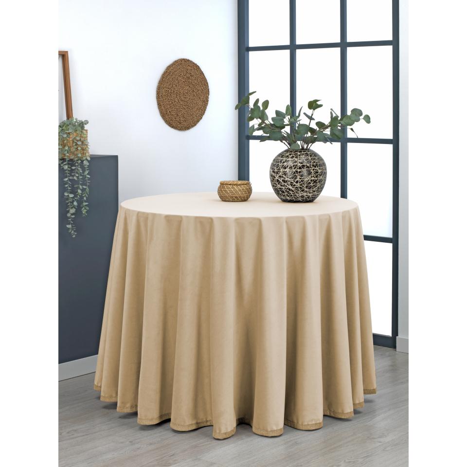 VALENTIA HOME Falda Mesa Camilla Velutto (terciopelo) | Ropa Mesa Camilla Redonda | Mesa 60, 70, 80, 90, 100, 110, 120 CM | Camilla Mesa Decorativa | Tejido Terciopelo para Invierno y Otoño | Faldillas Mesa Camilla con Altura para Mesa 75 cm