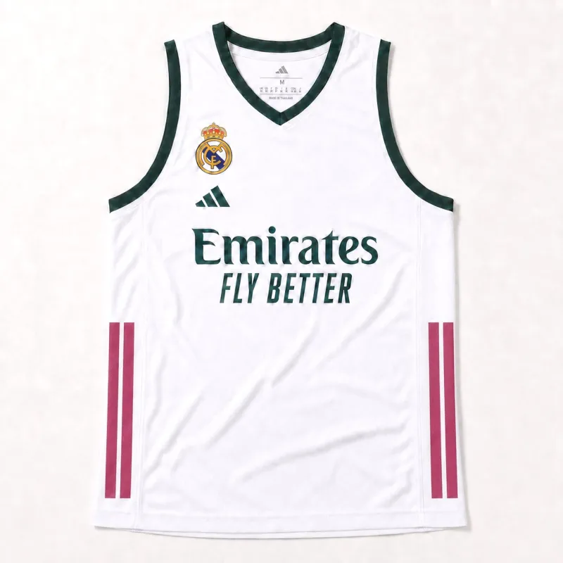 Camiseta Real Madrid Baloncesto Primera Equipación Adidas 2026-27 blanca