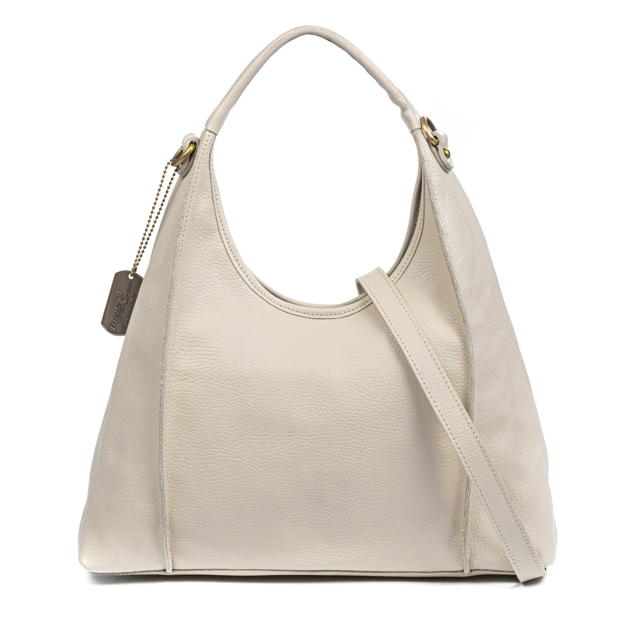 FIRENZE ARTEGIANI Ascrea bolso de hombro piel auténtica dollaro con correa bandolera 37x13x23cm