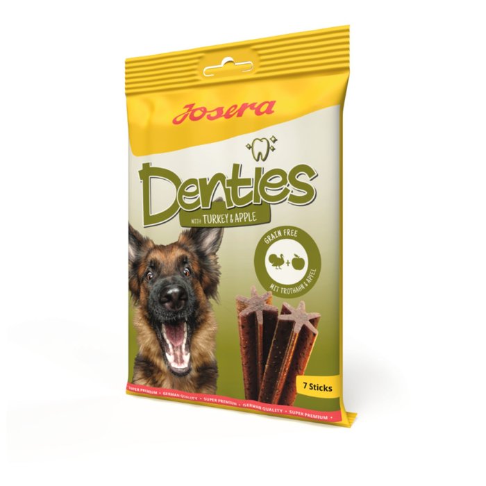 Josera Denties con Pavo y Manzana - Cuidado Dental de Perros con Pavo y Manzana - 7 Sticks (180 g)