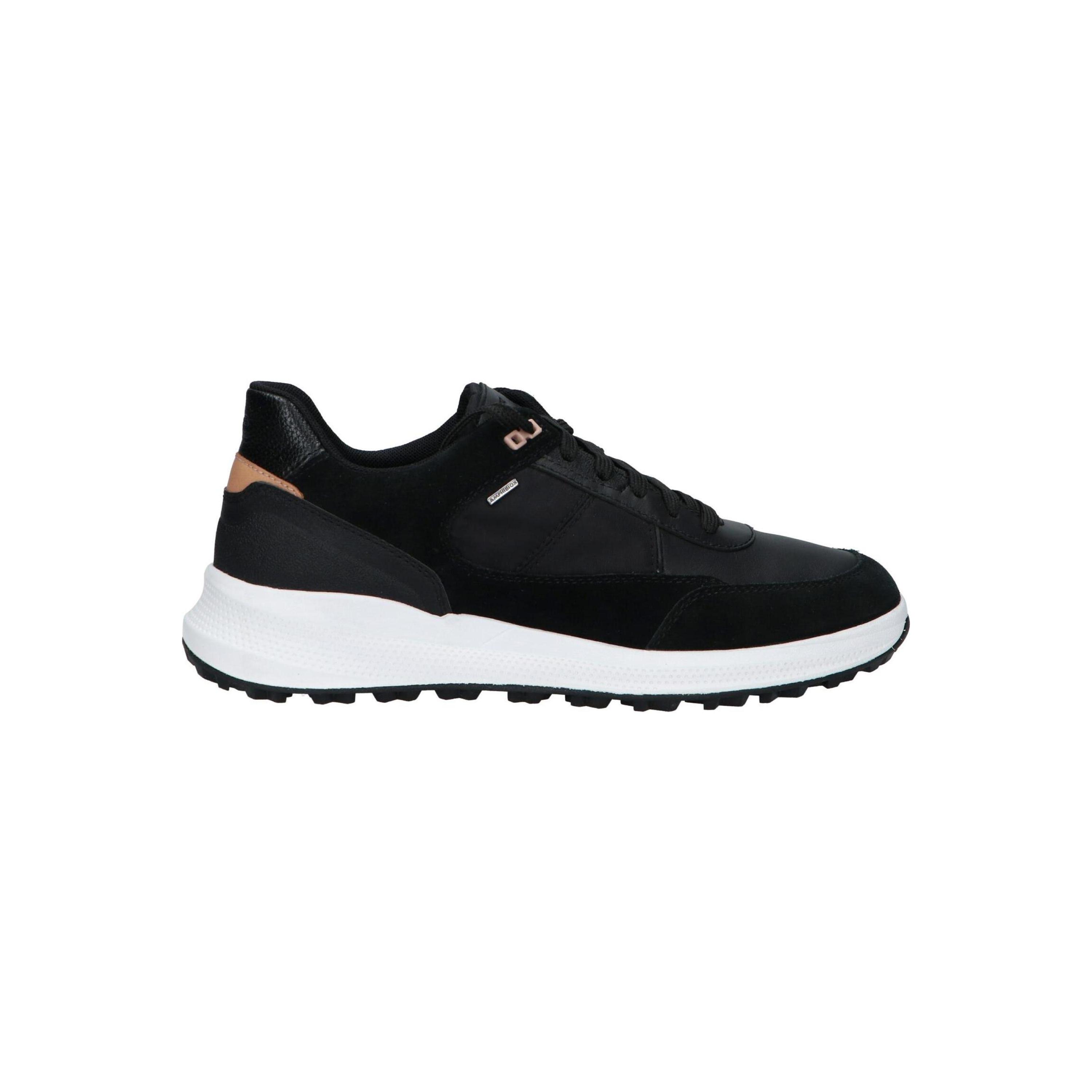 Geox women's casual sneakers in gray, comfortable lace-up shoes with textile lining and rubber sole, breathable footwear perfect for everyday wear, ideal for autumn, versatile women shoes for style and comfort.