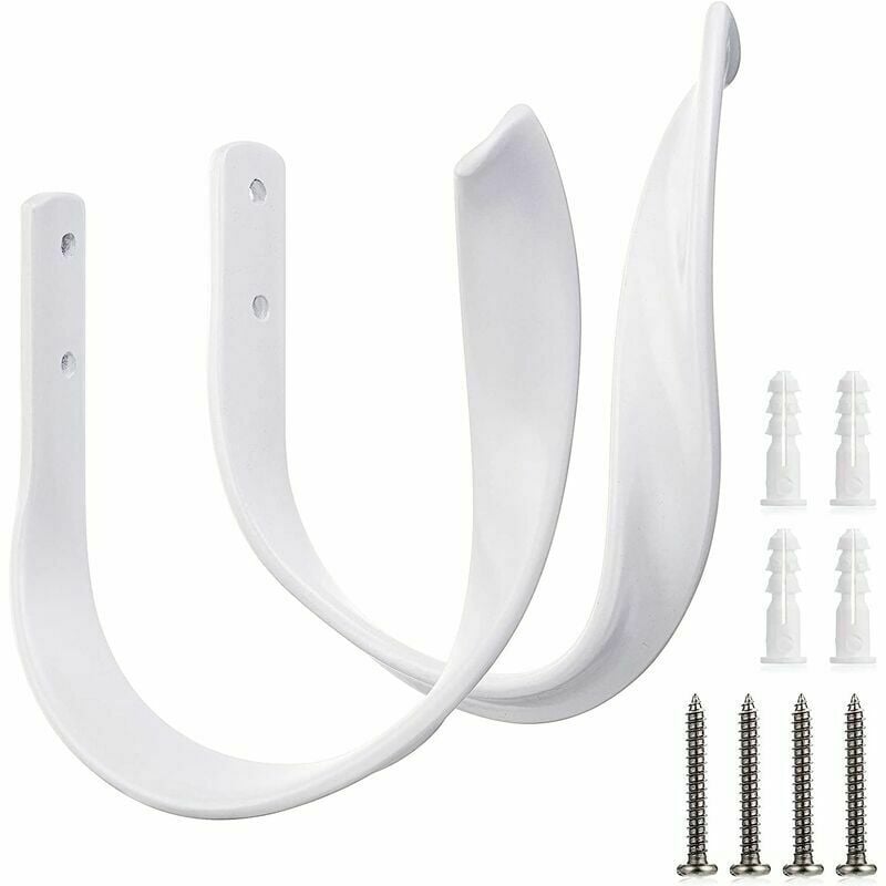 CA 2 alzapaños de cortina de aleación de aluminio, decorativos, para montar en la pared, con tornillos, resistentes, para decoración del hogar, color blanco.