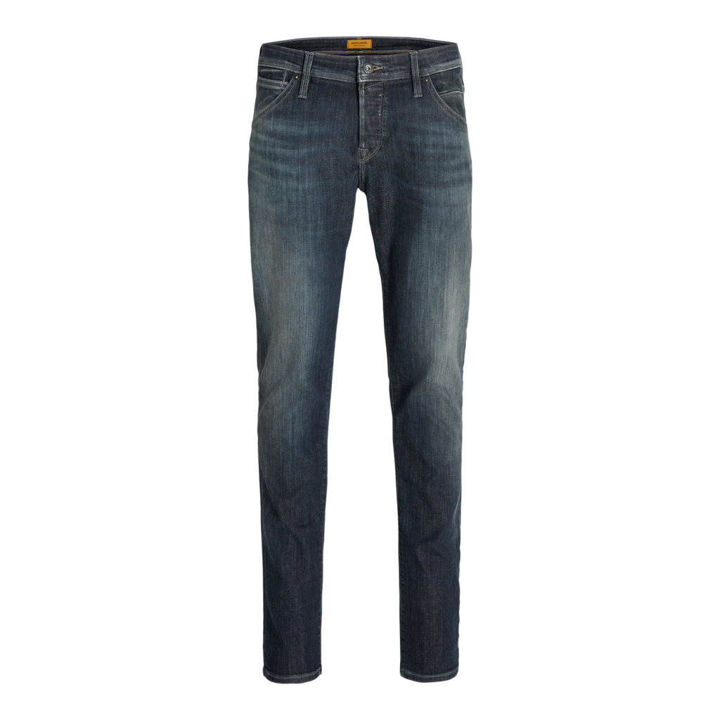 Jack & Jones - Pantalón vaquero Glenn Fox AM 497 de corte slim tiro bajo, elástico y cómodo con lavado desgastado para hombre