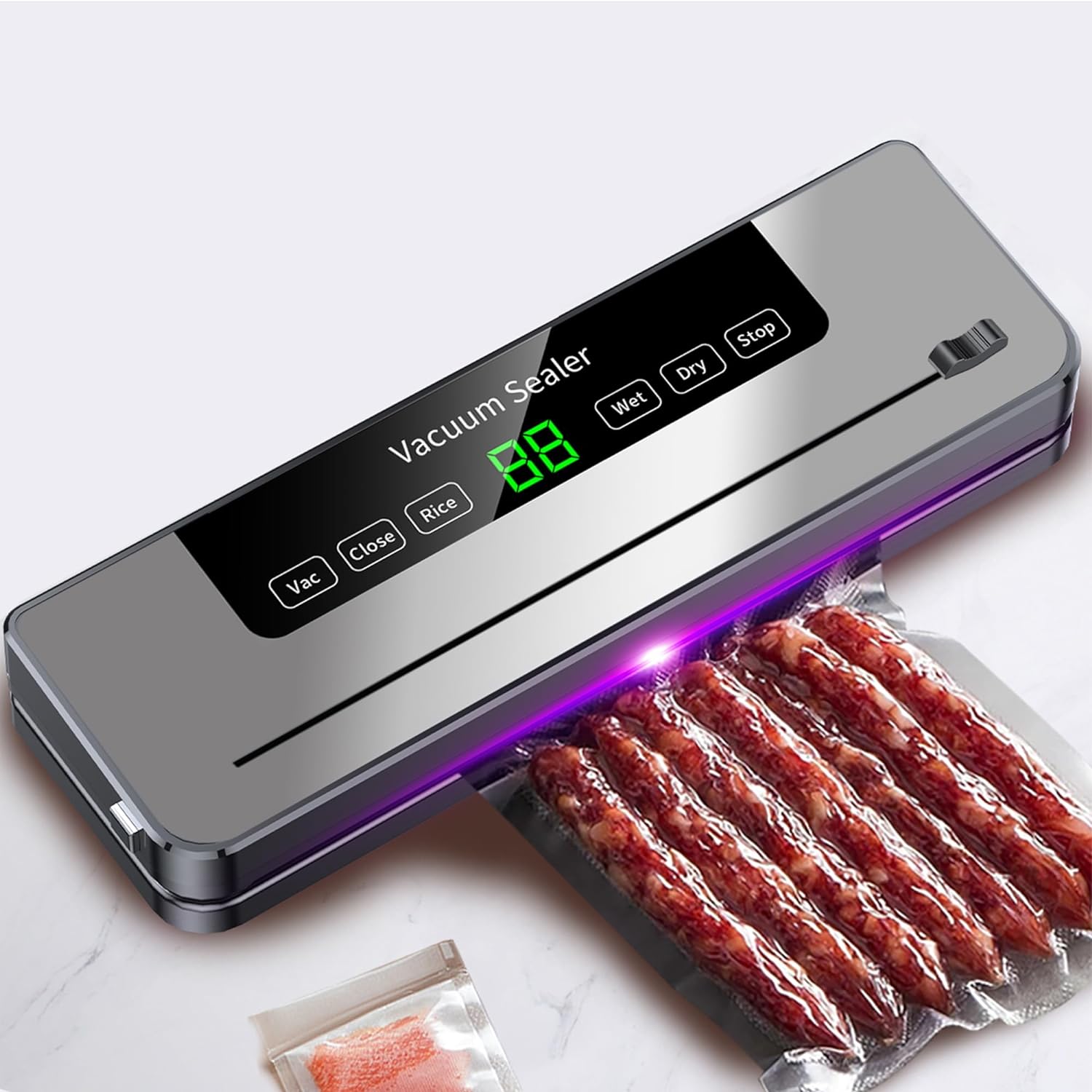Máquina de sellado al vacío, máquina automática de sellado al vacío de alimentos con vacío de alimentos de 6 modos