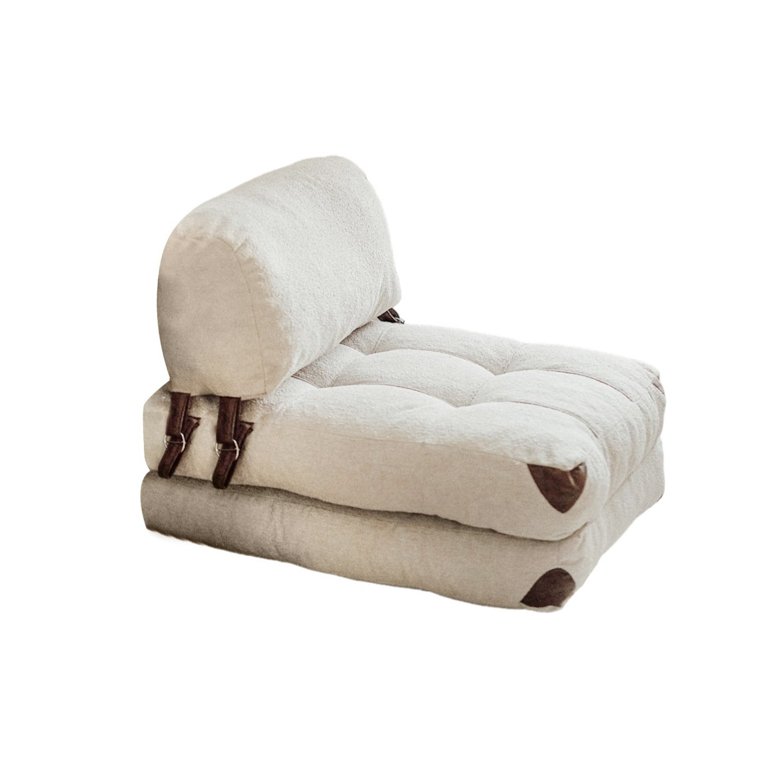 Habitat y Jardin - Sillón-cama de tela "Fold" - 80 x 60 x 70 cm - Crema