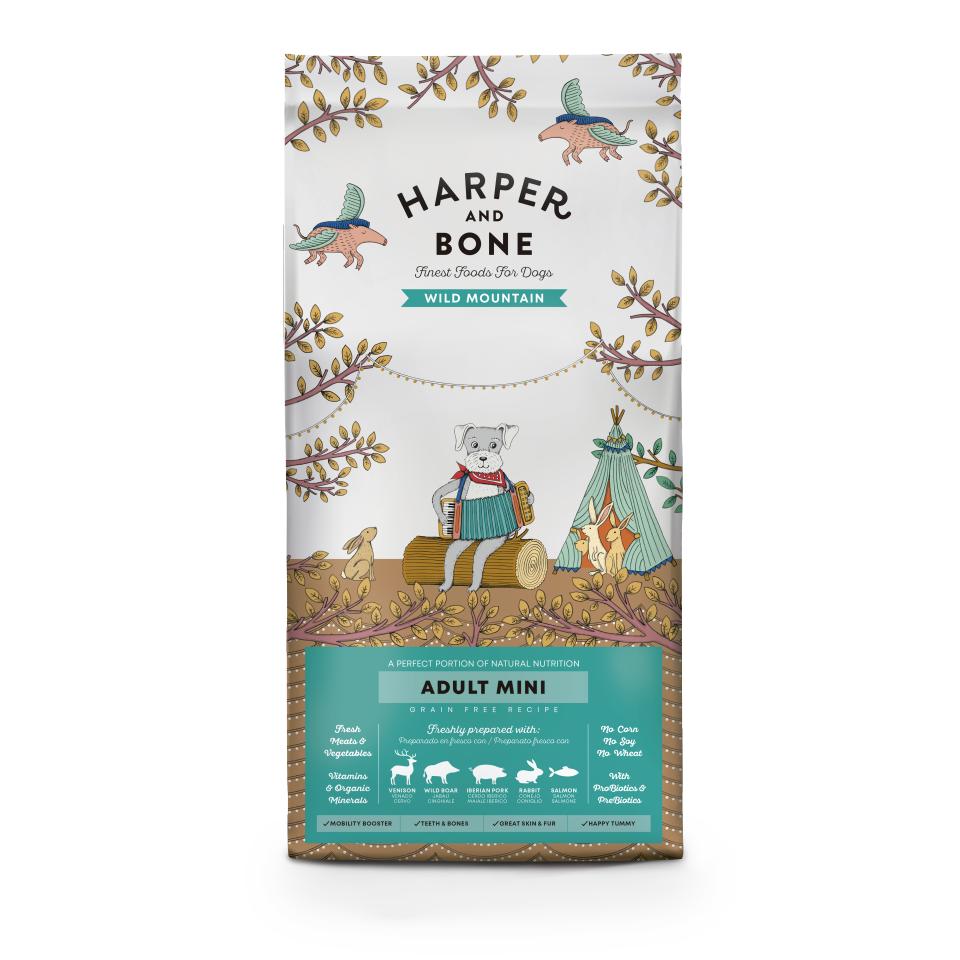 Harper and Bone – Pienso para perros adultos minis Harper and Bone montaña salvaje venado, jabalí, cerdo ibérico, conejo y salmón. 2 Kg