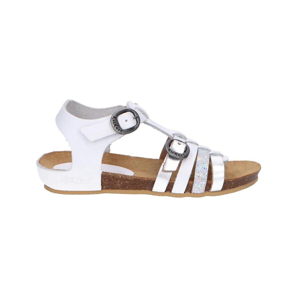 Women's and girls sandals kickers 784650 -30 bobban 31 blanc metallise